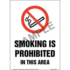 Smoking Is Prohibited In This Area Sign with Icon