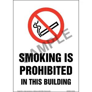 Smoking Is Prohibited In This Building Sign with Icon