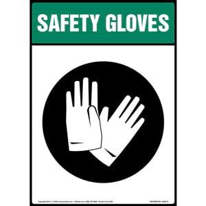 Safety Gloves Sign with Icon