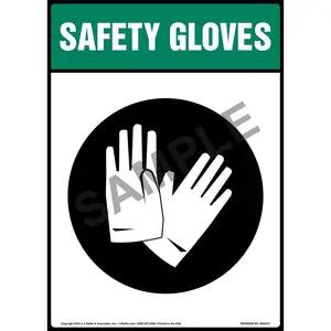 Safety Gloves Sign with Icon