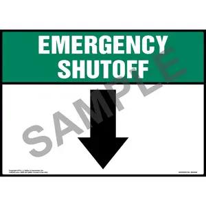 Emergency Shutoff with Down Arrow Sign