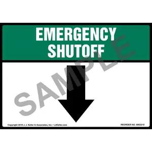 Emergency Shutoff with Down Arrow Label