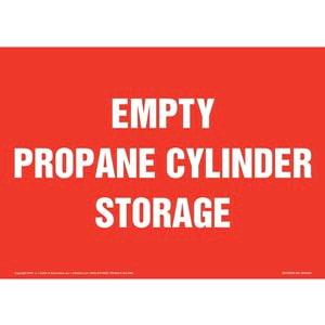 Empty Propane Cylinder Storage Sign