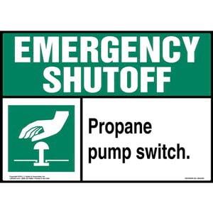Emergency Shutoff: Propane Pump Switch Sign