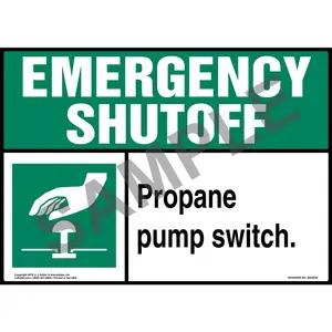 Emergency Shutoff: Propane Pump Switch Sign