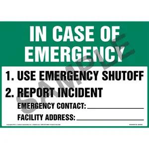 In Case Of Emergency Sign - OSHA