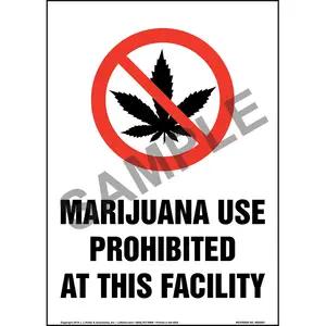 Marijuana Use Prohibited At This Facility Sign with Icon - Portrait