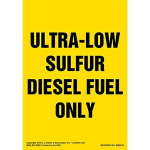 Ultra-Low Sulfur Diesel Fuel Only Label - Portrait