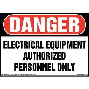 Danger: Electrical Equipment Authorized Personnel Only - OSHA Sign