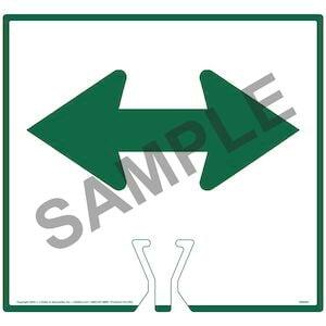 Cone Topper Sign - Green Directional Double Arrow Sign