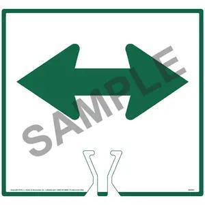 Cone Topper Sign - Green Directional Double Arrow Sign