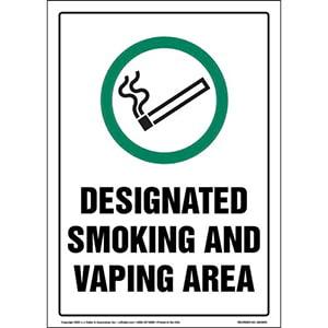Smoking and Vaping Area with Smoking Allowed Icon Sign
