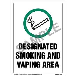 Smoking and Vaping Area with Smoking Allowed Icon Sign