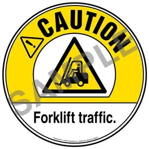 Caution: Forklift Traffic Floor Decal - ANSI