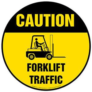 Caution: Forklift Traffic Floor Decal - OSHA
