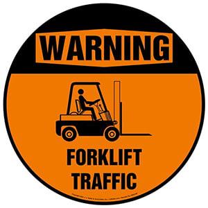 Warning: Forklift Traffic Floor Decal - Old ANSI Style