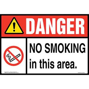 Danger: No Smoking in This Area Sign with Icon – ANSI – Extra-Large