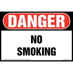 Danger: No Smoking Sign – OSHA – Extra-Large