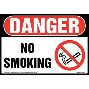 Danger: No Smoking Sign with Icon – OSHA – Extra-Large