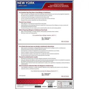 New York Food Allergies and Intolerances Labor Law Poster