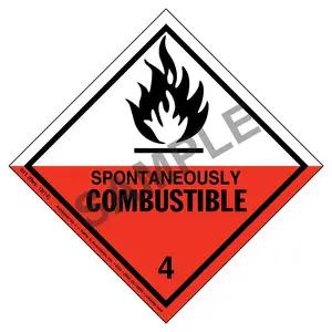 Class 4 Spontaneously Combustible Labels