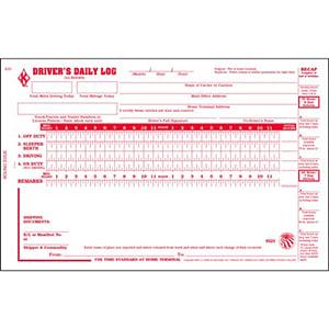 Driver's Daily Log Book w/Detailed DVIR, 2-Ply, w/Carbon, w/Recap - Stock