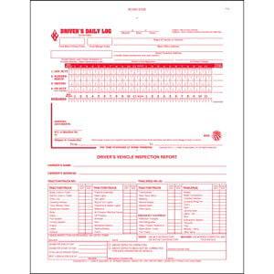 2-In-1 Driver's Daily Log Book w/Detailed DVIR, 2-Ply, Carbonless, No Recap - Stock