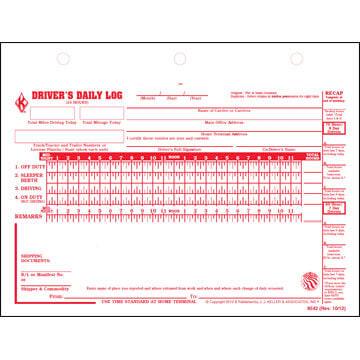 Driver's Daily Log w/7- and 8-Day Recap, 2-Ply, Carbonless - Stock