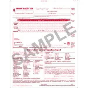 2-In-1 Driver's Daily Log Book w/Detailed DVIR, 2-Ply, Carbonless, w/Simplified Recap - Stock