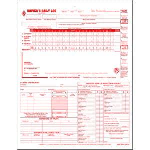 5-In-1 Driver's Daily Log, 2-Ply, Carbonless, Loose-Leaf Format - Stock