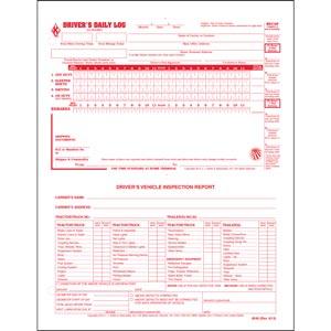 2-In-1 Driver's Daily Log, Loose-Leaf Format w/Detailed DVIR, 2-Ply, Carbonless, w/Recap - Stock