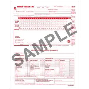 2-In-1 Driver's Daily Log, Loose-Leaf Format w/Detailed DVIR, 2-Ply, Carbonless, w/Recap - Stock