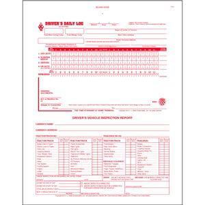 2-In-1 Driver's Daily Log Book w/Detailed DVIR, 2-Ply, w/Carbon, No Recap - Stock