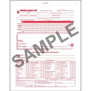 2-In-1 Driver's Daily Log Book w/Detailed DVIR, 2-Ply, w/Carbon, No Recap - Stock