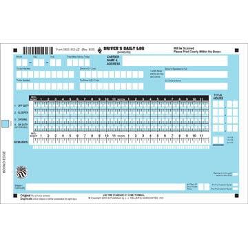 Scannable Driver's Daily Log Book, 2-Ply, w/Carbon, No Recap, Book Format - Stock