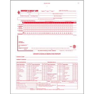 2-In-1 Driver's Daily Log Book w/Detailed DVIR, 3-Ply, w/Carbon, No Recap - Stock