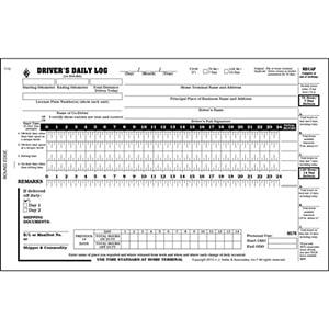 Canadian Driver's Daily Log Book, 2-Ply, w/Carbon, w/Detailed DVIR, w/Recap - Stock