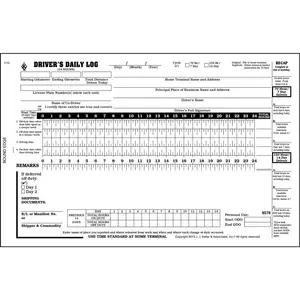 Canadian Driver's Daily Log Book, 2-Ply, w/Carbon, w/Detailed DVIR, w/Recap - Stock