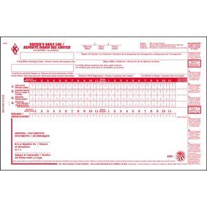 Driver's Daily Log Book, Bilingual, 2-Ply, w/Carbon w/Recap & Simplified DVIR - Stock