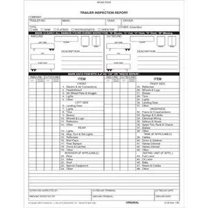 Trailer Inspection Report, 2-Ply, Book Format - Stock