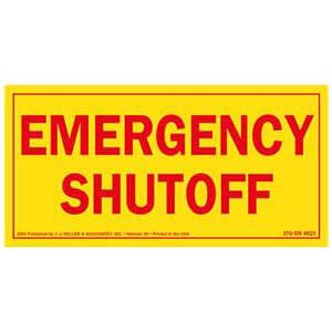 Emergency Shut Off Label