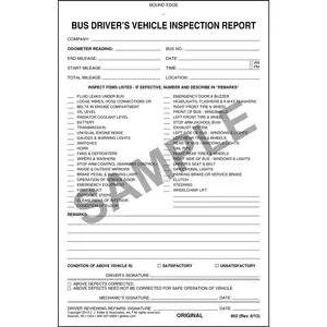 Bus Driver's Vehicle Inspection Report, 2-Ply, w/Carbon - Stock