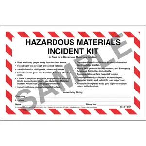 Hazardous Materials Incident Kit in Envelope - No Camera
