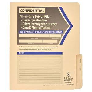 Confidential All-In-One Driver Qualification File Folder - For Two-Copy Forms