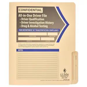 Confidential All-In-One Driver Qualification File Folder - For Two-Copy Forms