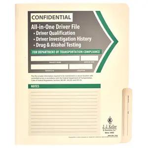 Confidential All-In-One Driver Qualification File Folder - For Single-Copy Forms