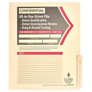 Confidential All-In-One Driver Qualification File Folder - For Snap-Out Forms