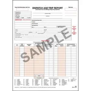 Dispatch and Trip Report - Vertical, Snap-Out Format, 3-Ply w/ Carbon