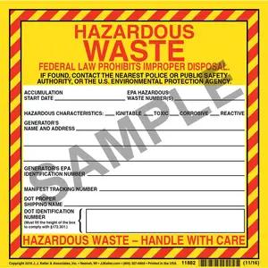 Hazardous Waste Label - Vinyl, Continuous Format