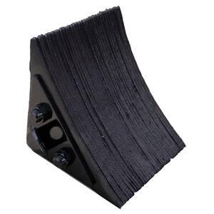 Black Laminated Rubber Wheel Chock w/Steel Clip